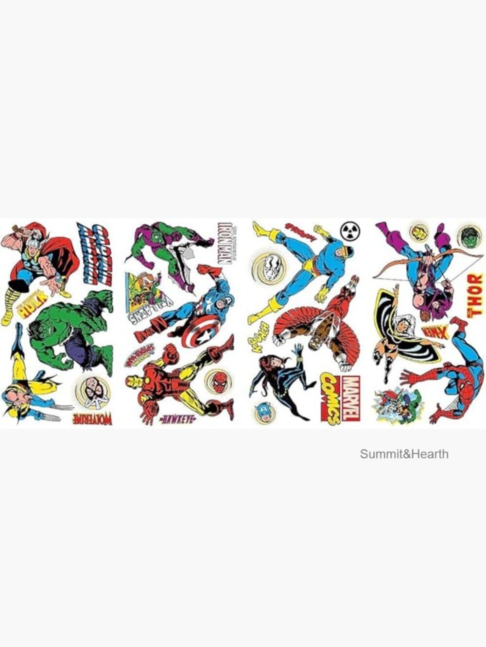 Marvel Superhero Peel and Stick Wall Decals, 32 Vinyl Stickers
